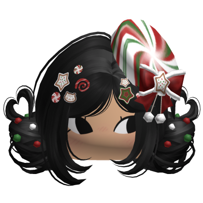 ♡ Christmas Candycane Buns (Black)