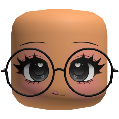 Cute Anime Face W Black glasses Roblox item