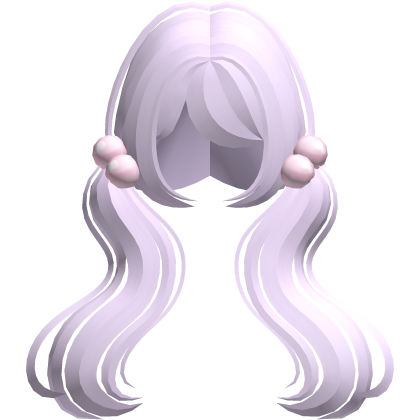 ♡ cute light purple long wavy doll pigtails Roblox item
