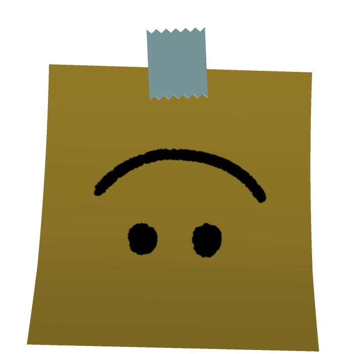 Upsidedown Smiley Sticky Note