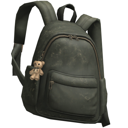 Green Corduroy Backpack with Bear Charm [3.0] 