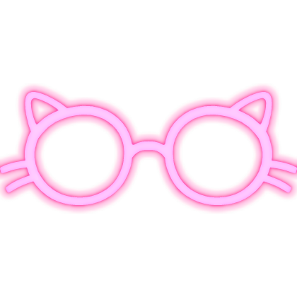 ୨୧ : GLOWING round cat glasses ♡ pink emissive
