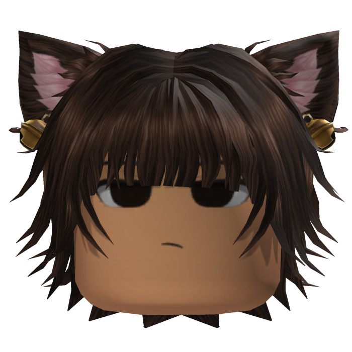 Layered Hair w/ Cat Ears (Dark Brown)