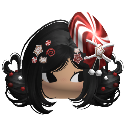 ♡ Christmas Candycane Buns (Black)