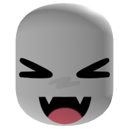 Silly Happy Fanged Smile - White