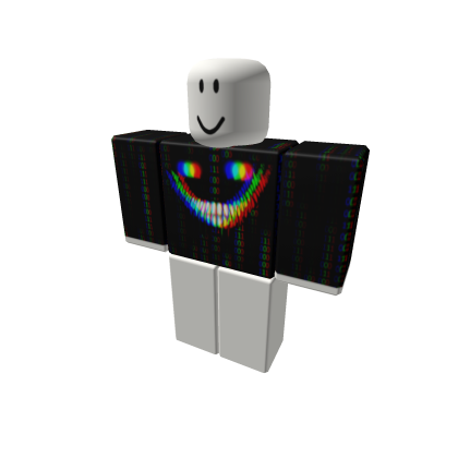 Hacker Creepy Smile Monster Smiler black shirt Roblox