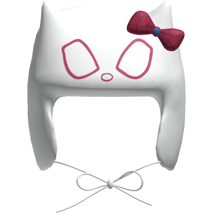 Cute White Winter Spider Bow Kitty Cat Ushanka 