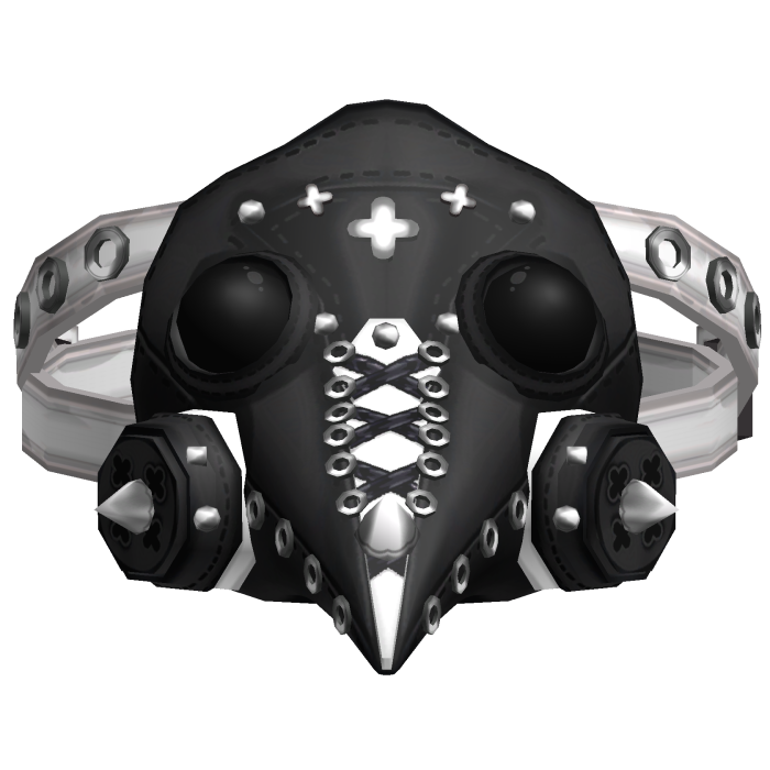 Cute Goth Plague Doctor Laced Up Mask Black White