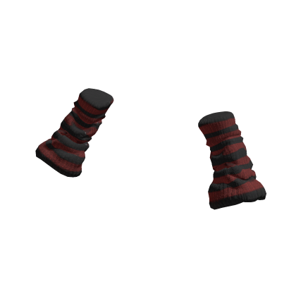 Black / Red Chunky Arm Warmers