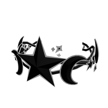 Void Black Cartoon Stars Crescent Moon Crown