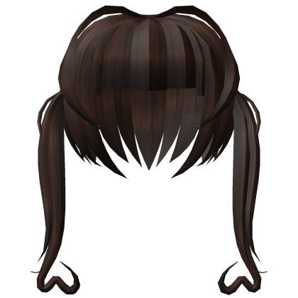 anime ahoge kawaii heart twintails brown (￣ω￣;) Roblox item