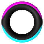 Magenta, Turquoise, and Black Torus