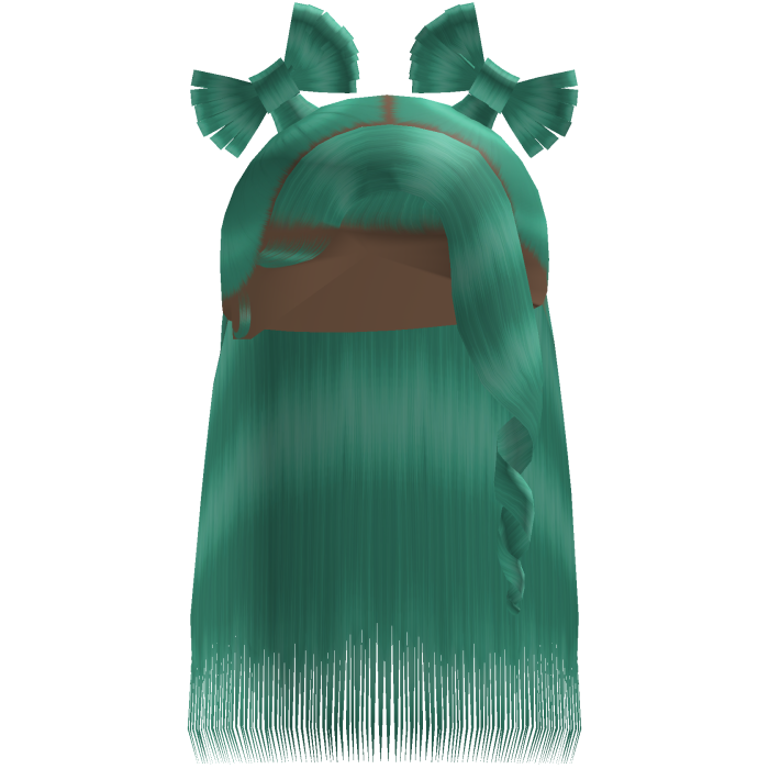 Cyan Half Up Twin Bow Sleek Bussdown