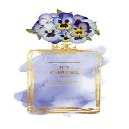 Chanel Perfume Purple and Blue Orcids Roblox decal