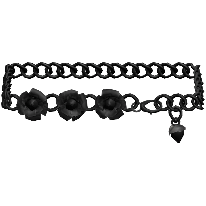 3.0 Black Rose Flower Emo Goth Waist Chain Belt