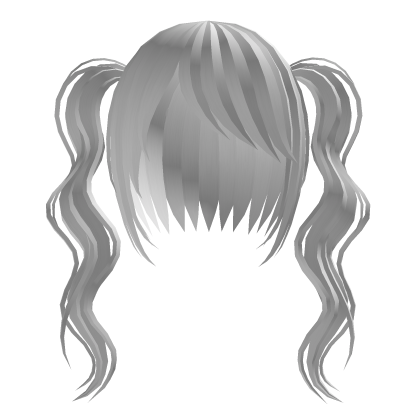 long curled emo pigtails white