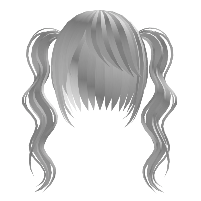 long curled emo pigtails white