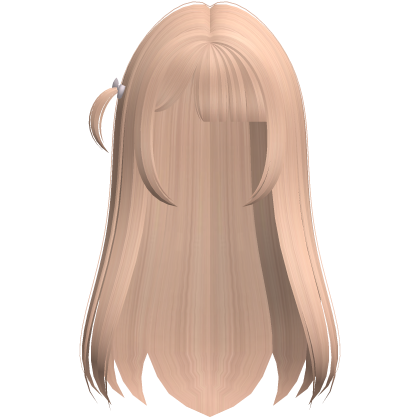 Cute Long Blonde Side Ponytail Hair w Pink Bow Roblox item
