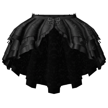 gothic layered lace long skirt 3.0 black