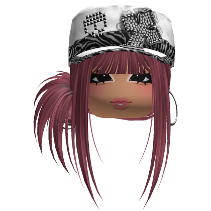 Gyaru Side Bun Hair w/ Zebra Cap & Earrings