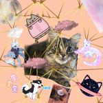 Panda and cat and unicorns