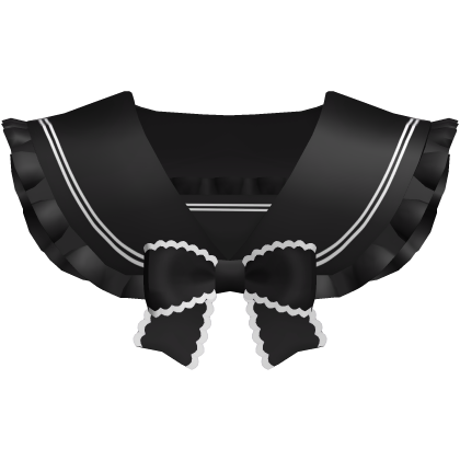 Ruffled simple neck collar black with bow Roblox item