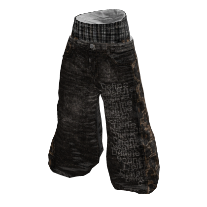 Faded Black Saggy Denim Pants w/ Boxers