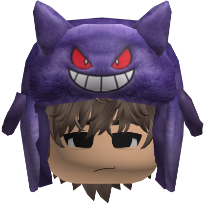 Purple Monster Ushanka w/ Emo Boy Face y2k Hair