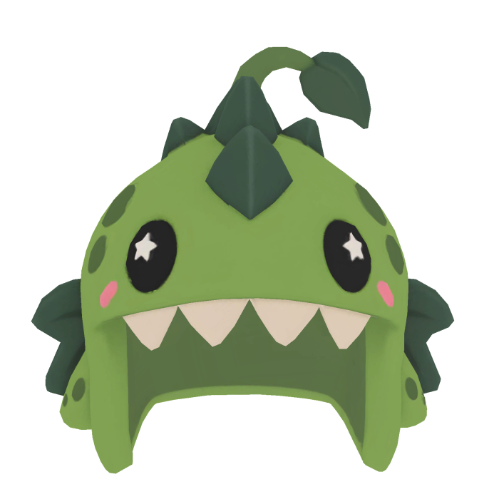 Cute Green Dino Sprout Helmet