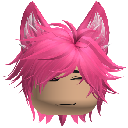 Neko Cat Boy Anime Gamer Spikey Hair (Hot Pink)