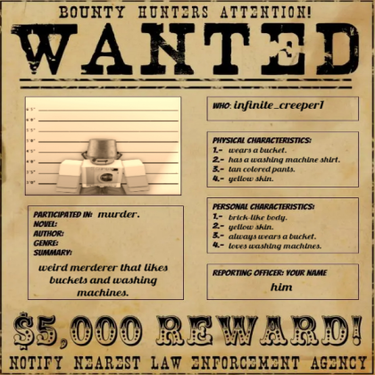 infinite_creeper1 wanted poster. Roblox decal