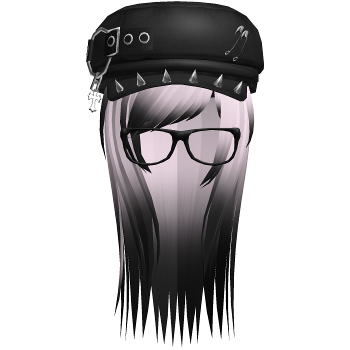 Vkei Moe Black & Pink Long Scene Hair /w Punk Hat