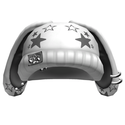 Y2K Bunny Star Beanie w/ Piercings [White] Roblox item