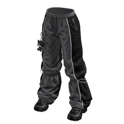 Black & Grey Baggy Pants w/ Shoes