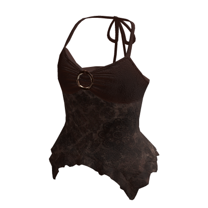 Cottagecore Halter Top Brown