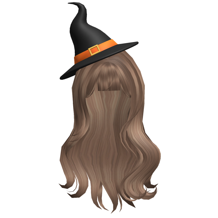 Milktea Wavy Hair with Halloween Witch Hat