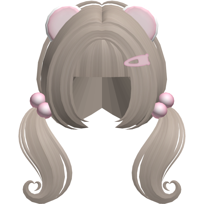♡ cute n short heart moe pigtails (ash brown)