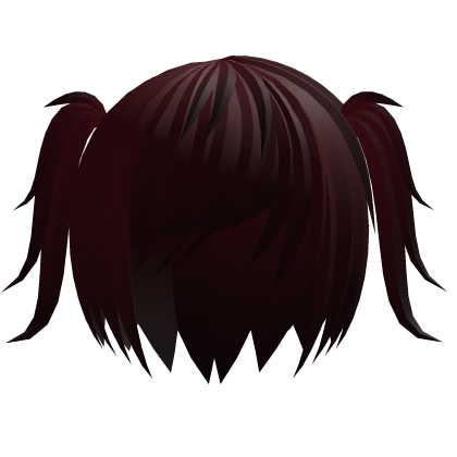 <҂3 messy razor side bangs with pigtails [red] 