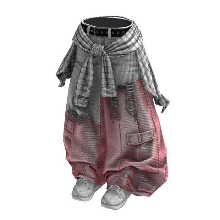 Patchwork Grunge Semi-Ripped DenimTears(WhitePink)