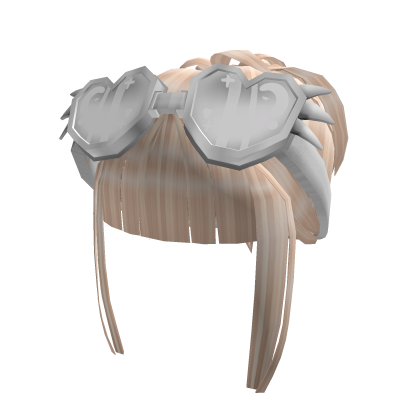 Y2K Messy Hair w Cyber Heart Googles / Blonde Roblox item
