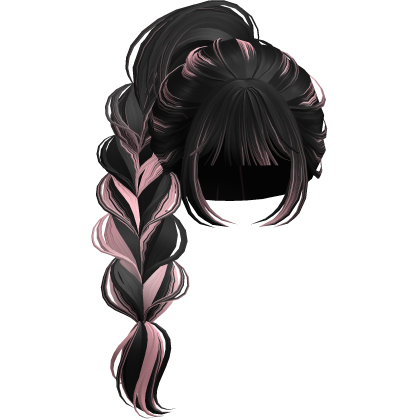 Braided Anime Princess Ponytail Black&Pink