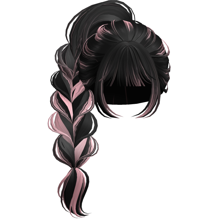 Braided Anime Princess Ponytail Black&Pink