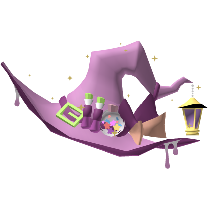 Pink Witch Hat with Potions & Bows