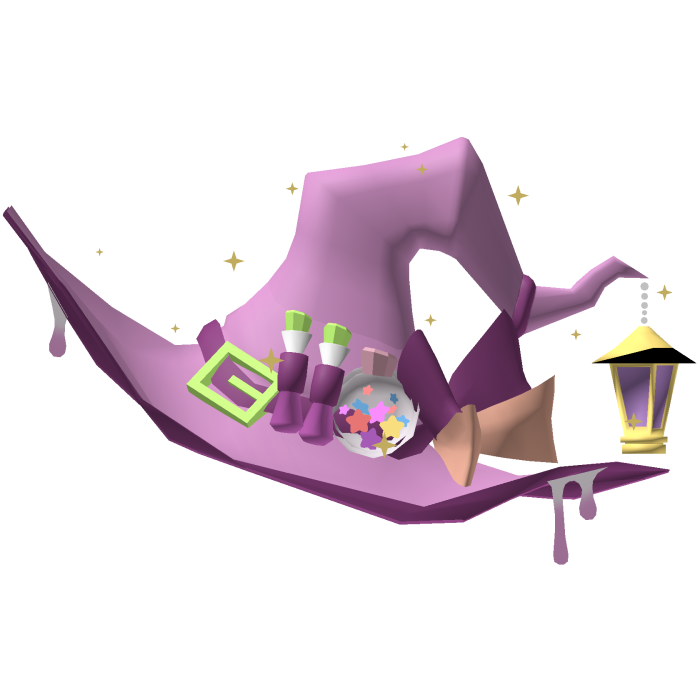 Pink Witch Hat with Potions & Bows