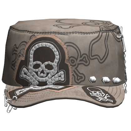 Grunge Punk Skull Cap Beige&Brown