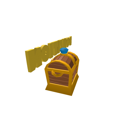 Gold Donation Chest with Donation Sign