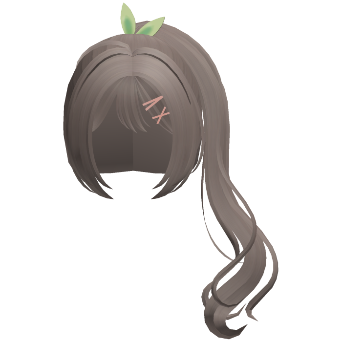ash silly leaf side swirly ponytail