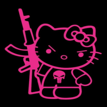 Black and pink hello kitty Roblox decal