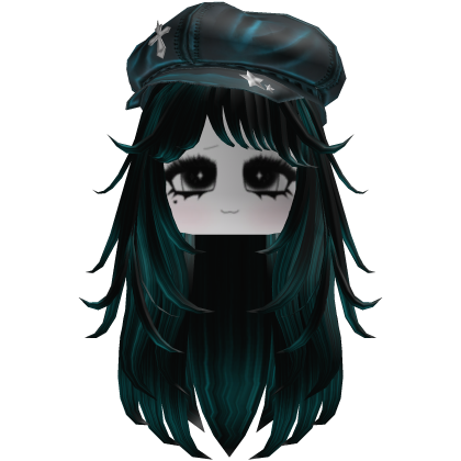Korblox Y2K Straight Hair w/ Beret & Chibi Face