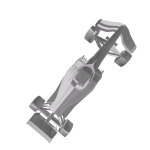 Glossy Silver F1/ Formula 1 One Race Car